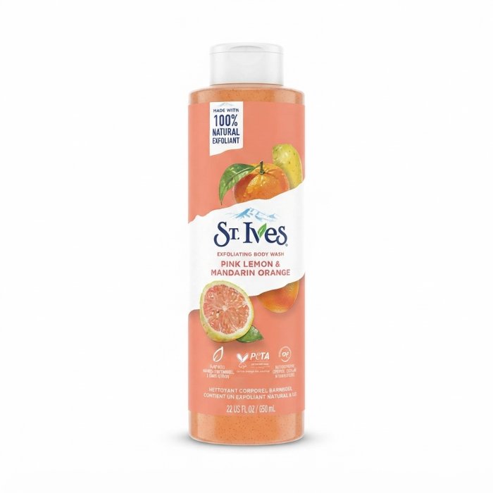 St. Ives Exfoliating Body Wash - Pink Lemon & Mandarin Orange - 22 US FL OZ / 650 mL