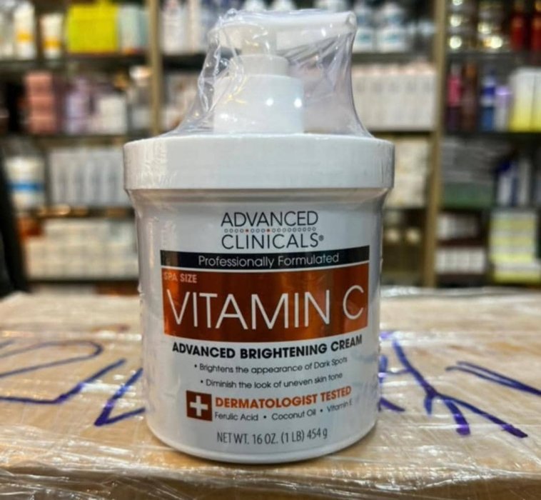 Advanced Clinicals Vitamin C Advanced Brightening Cream - Spa Size 16 oz. (1 LB) 454 g[cite: 13]