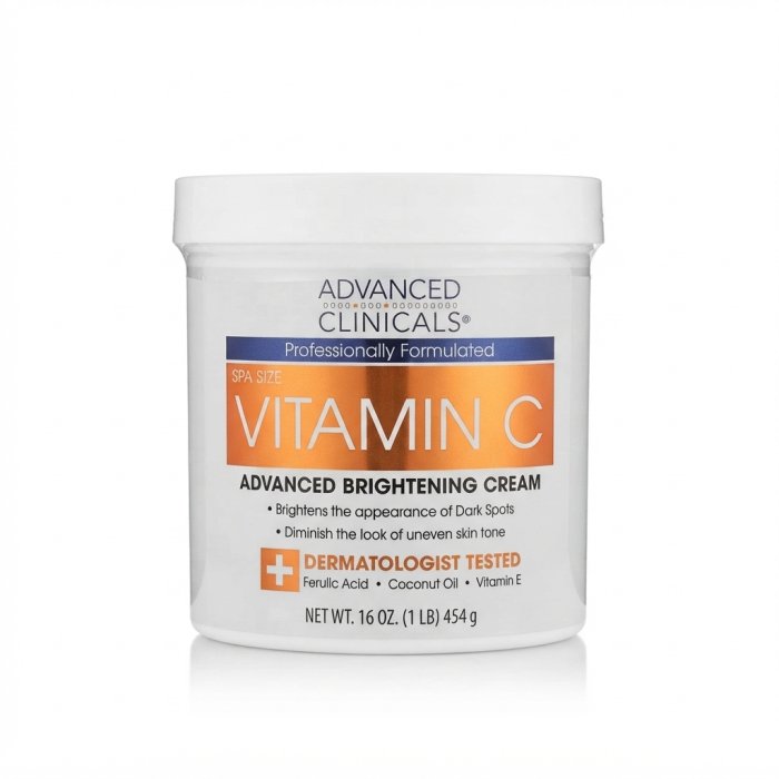 Advanced Clinicals Vitamin C Advanced Brightening Cream - Spa Size 16 oz. (1 LB) 454 g[cite: 13]