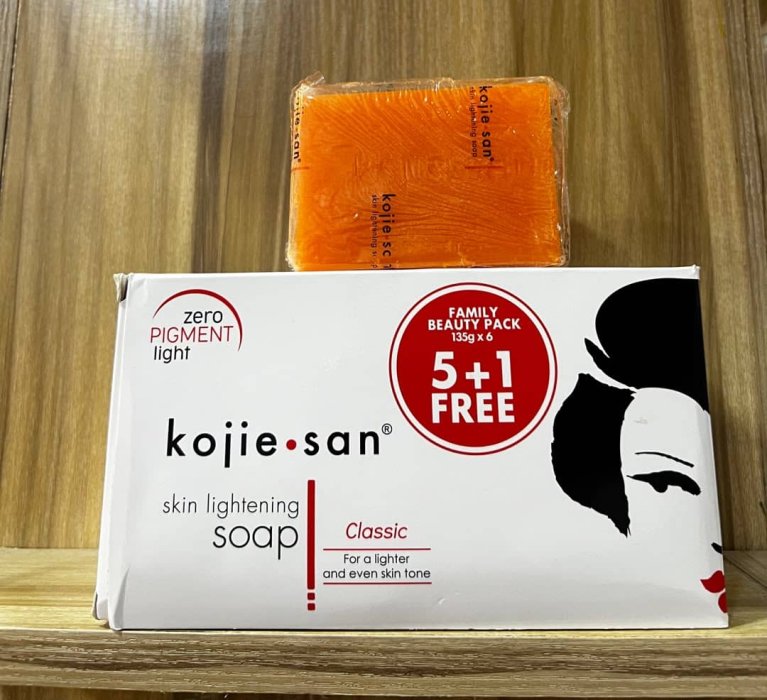 Kojie San Classic Skin Lightening Soap - Family Beauty Pack (5+1 Free, 135g bars)