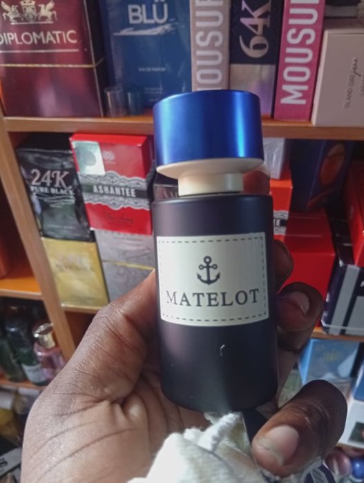Matelot Fragrance - Dark Matte Bottle with Anchor Logo and Blue Cap