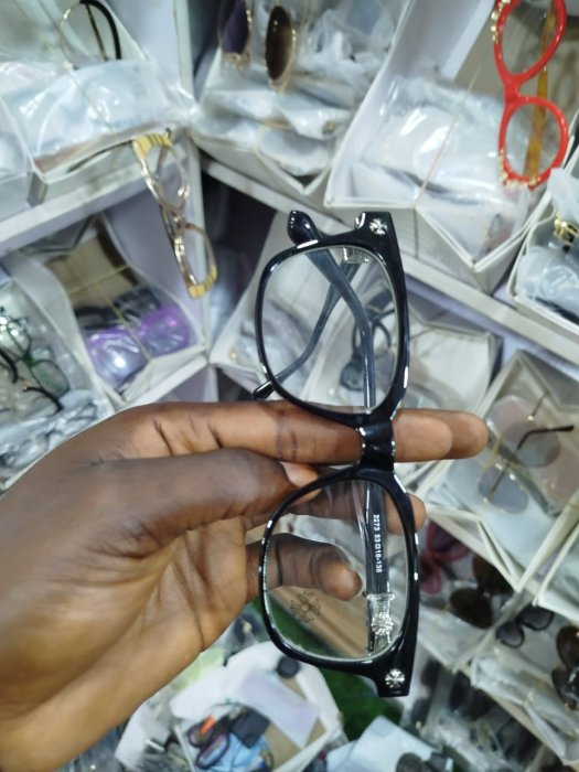 Chrome Hearts Black Full-Rim Optical Frames with Silver Cross Details[cite: 16]