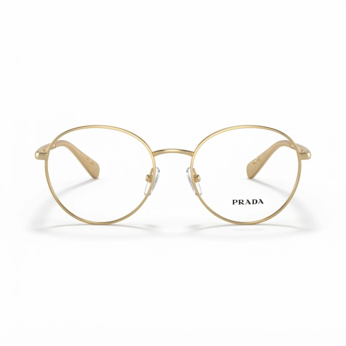 Prada Round Gold Metal Optical Frames