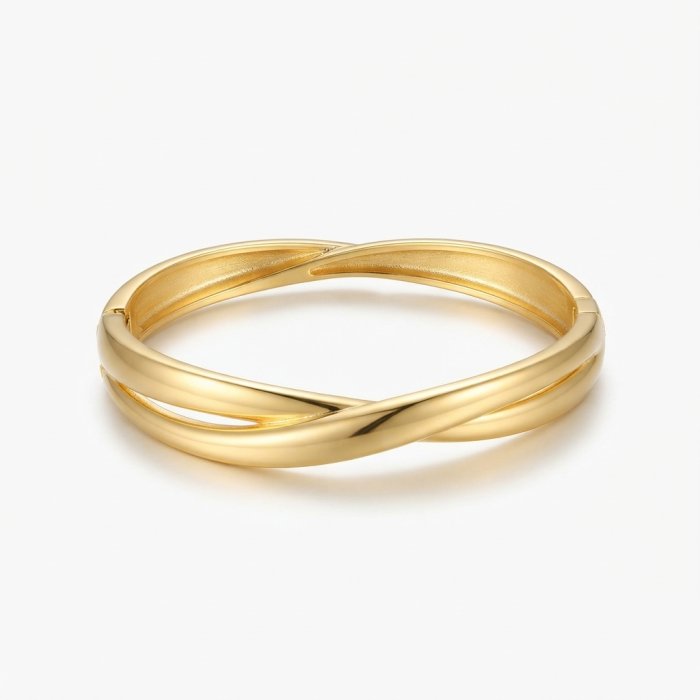 Gold-Tone Intertwined Bangle Bracelet