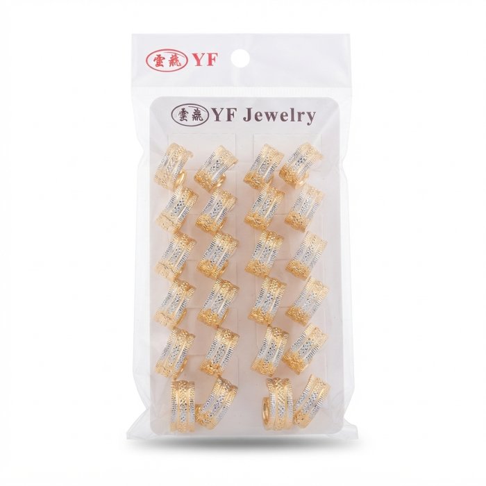 YF Jewelry Two-Tone Hoop Earrings Bulk Pack