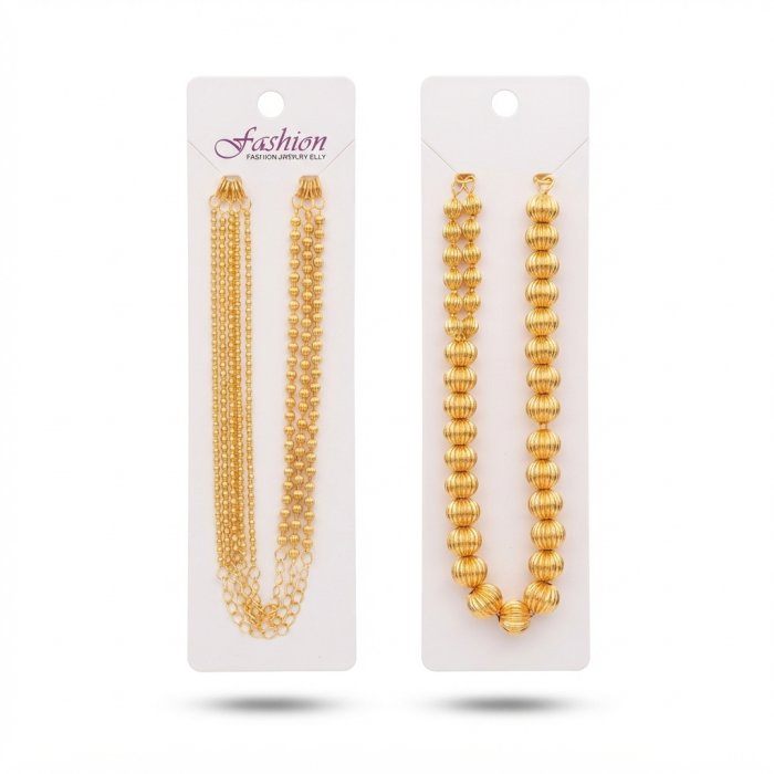Fashion Jewelry Gold-Tone Multi-Strand Beaded Necklace