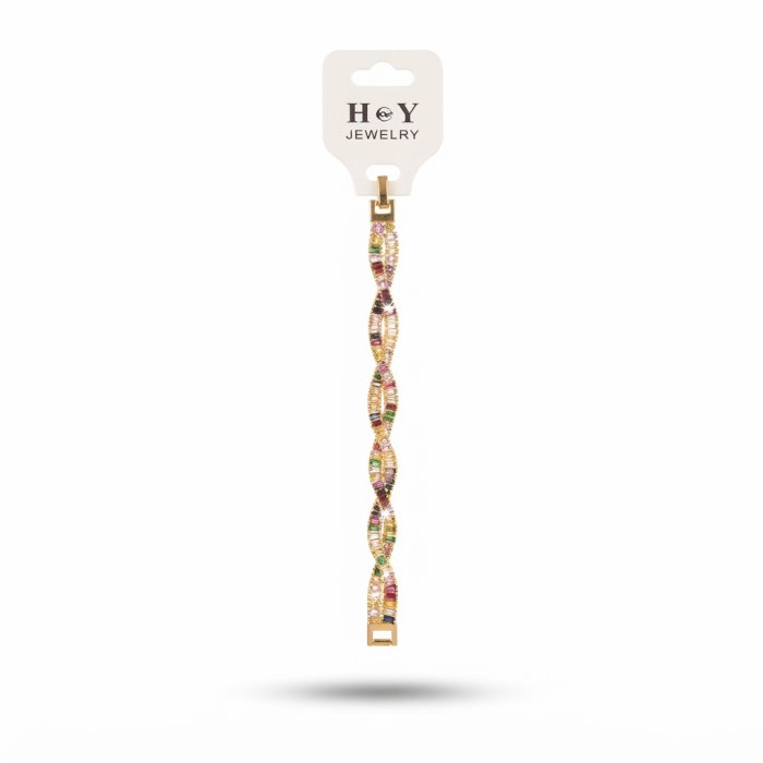 H&Y Jewelry Multi-Color Crystal Twist Bracelet