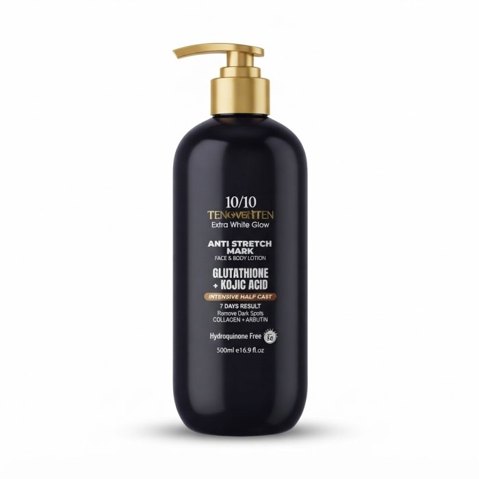 10/10 Tenoverten Extra White Glow Anti Stretch Mark Face & Body Lotion - 500ml