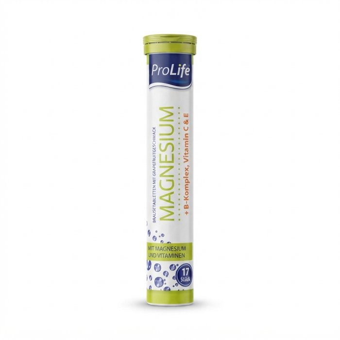 ProLife Magnesium + B-Komplex, Vitamin C & E Effervescent Tablets - 17 Stück