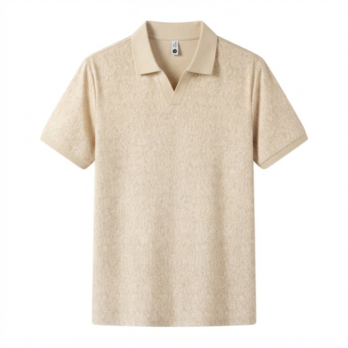 Fashion Men's Casual Patterned Short-Sleeve Polo Shirt