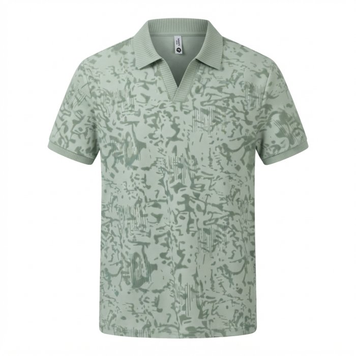 Fashion Men's Camouflage Patterned Short-Sleeve Polo Shirt