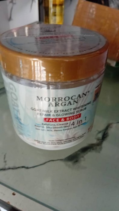 MORROCAN ARGAN Goat Milk Extract Whitening Repair & Glowing Scrub - Face & Body 4 In 1