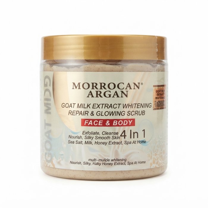 MORROCAN ARGAN Goat Milk Extract Whitening Repair & Glowing Scrub - Face & Body 4 In 1