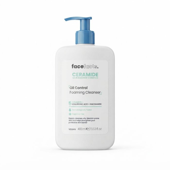 Facefacts Ceramide Skin Barrier Complex Oil Control Foaming Cleanser - 400ml