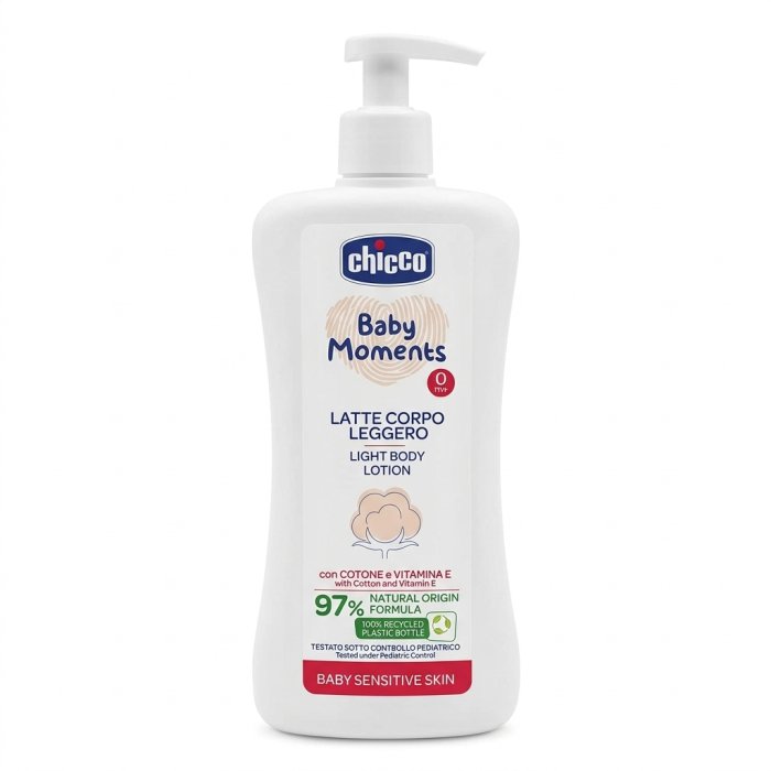 Chicco Baby Moments Light Body Lotion with Cotton and Vitamin E