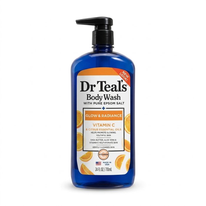 Dr Teal's Glow & Radiance Body Wash with Vitamin C & Citrus Essential Oils - 24 fl oz