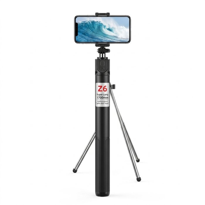 Z6 Multifunctional Super Long 1700mm Selfie Stick Tripod