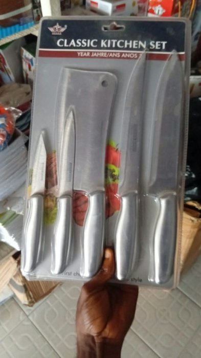 Classic Kitchen Set 5-Piece Stainless Steel Knife Set with Cleaver