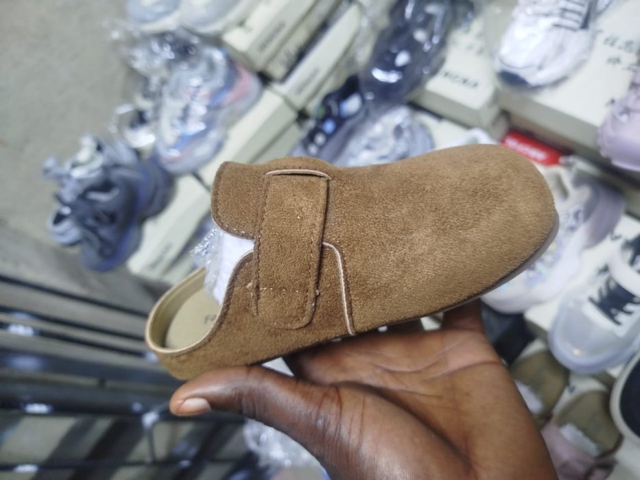 Brown Suede Adjustable Slip-On Clogs