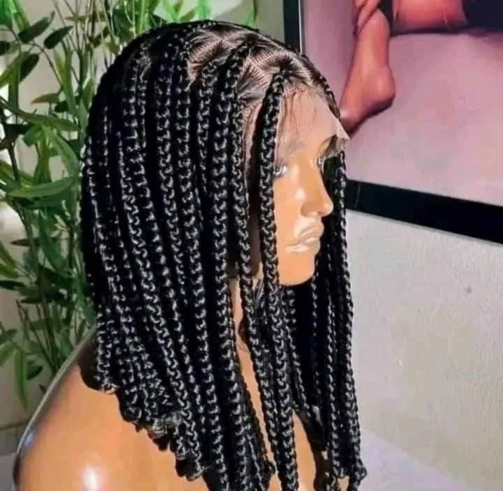 Black Box Braided Bob Lace Front Wig