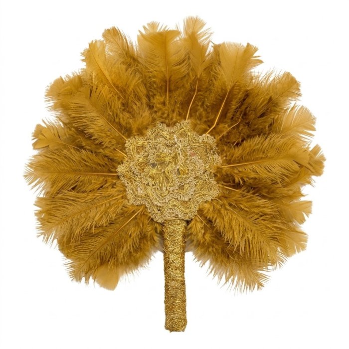 Gold Feather Bridal & Traditional Hand Fan