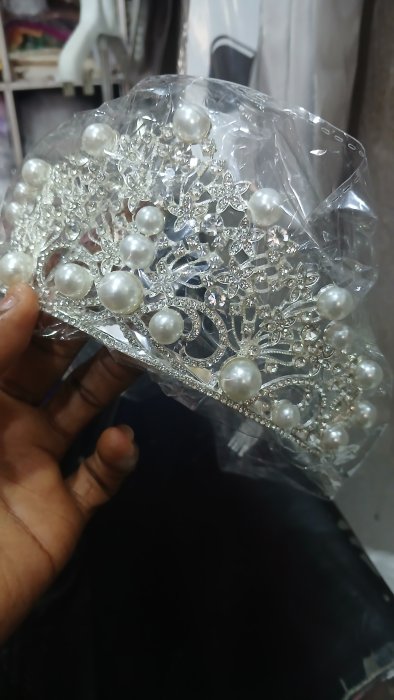 Silver Rhinestone Crystal Bridal Tiara Crown