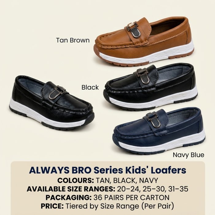 Premium Kids' Leather Moccasin Loafers – 