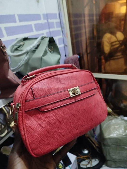Coral Pink Quilted Faux-Leather Mini Crossbody Bag