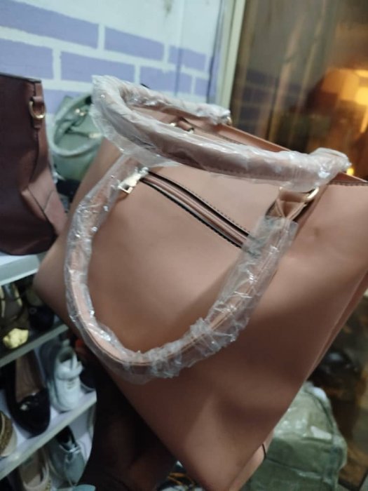 Brown Textured Faux-Leather Tote Shoulder Bag