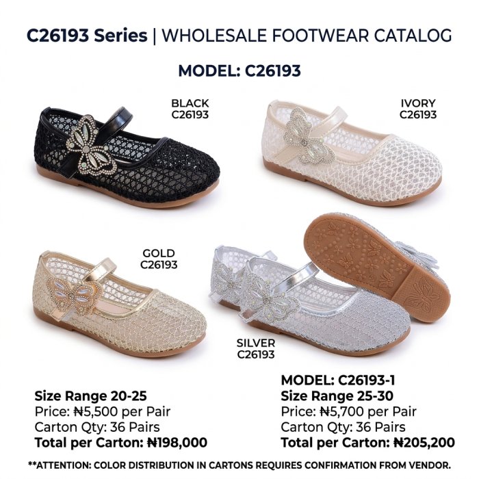 Children's C26193 Series Butterfly Mesh Ballet Flats