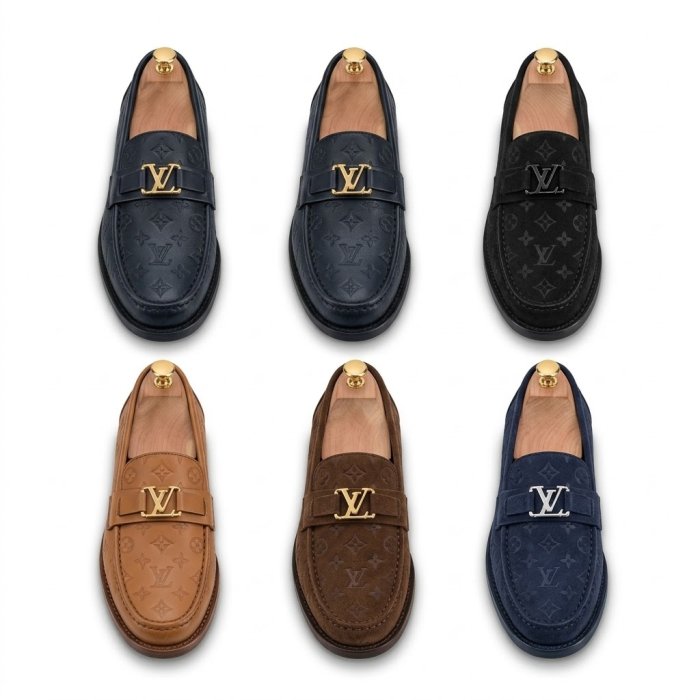 Louis Vuitton Monogram Embossed Leather Loafers Collection