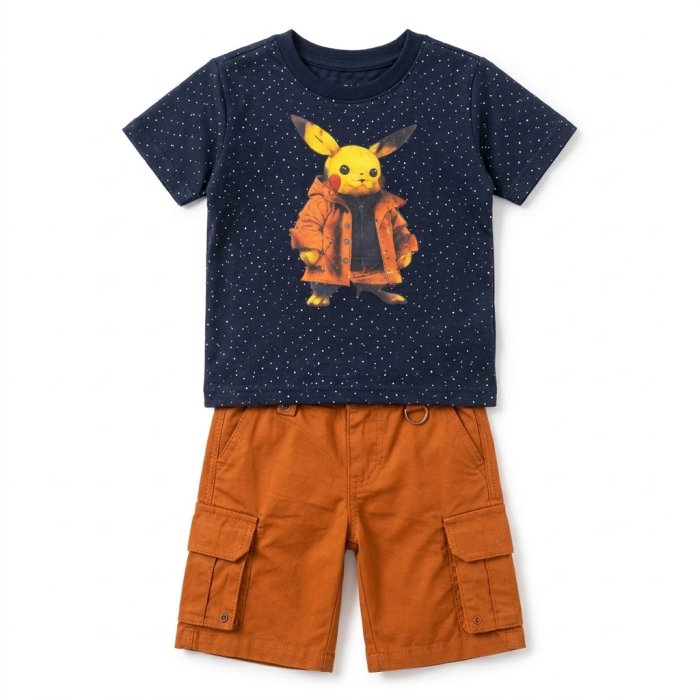 Boys' 2-Piece Pokémon Pikachu Clothing Set.